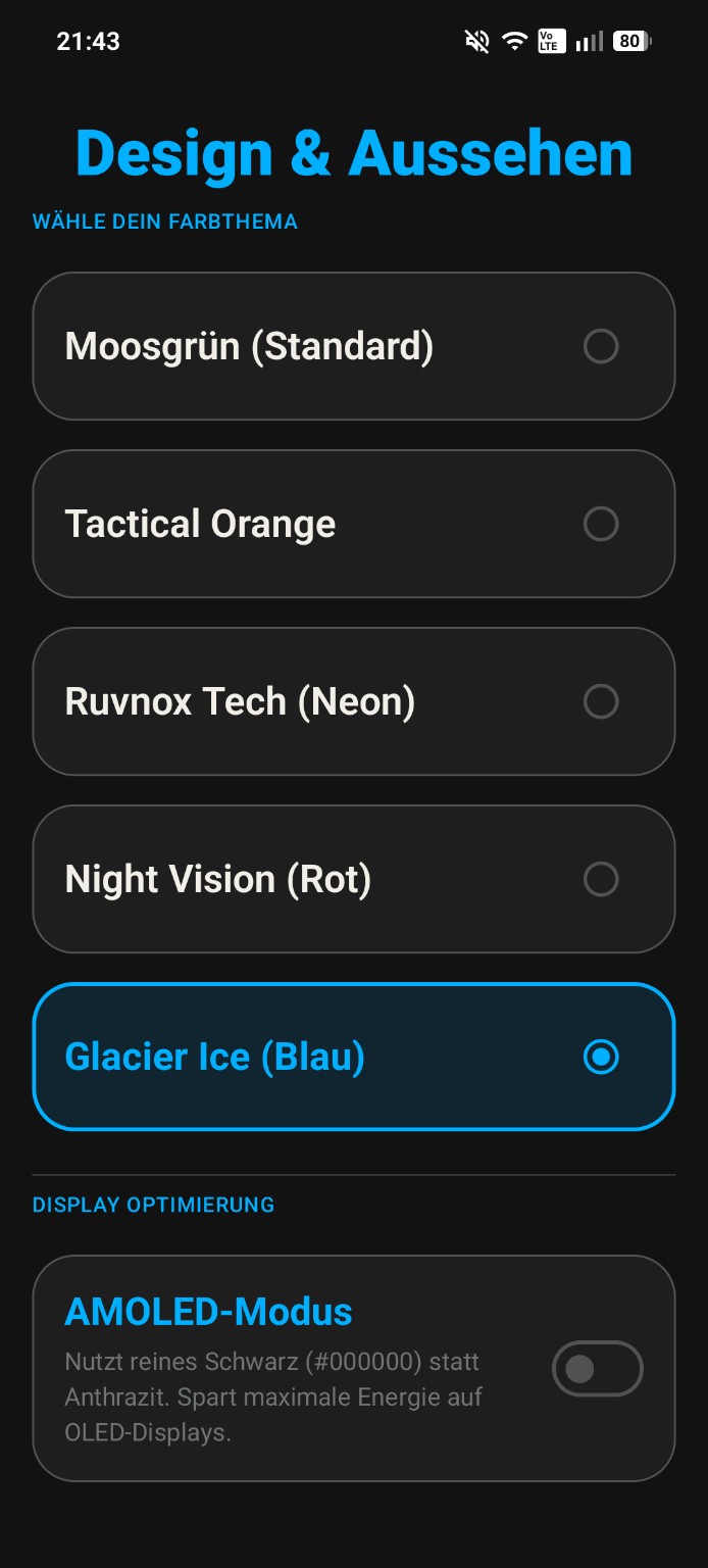 RUVNOX Glacier Ice Design in Blau